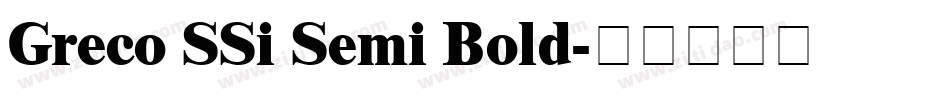 Greco SSi Semi Bold字体转换
